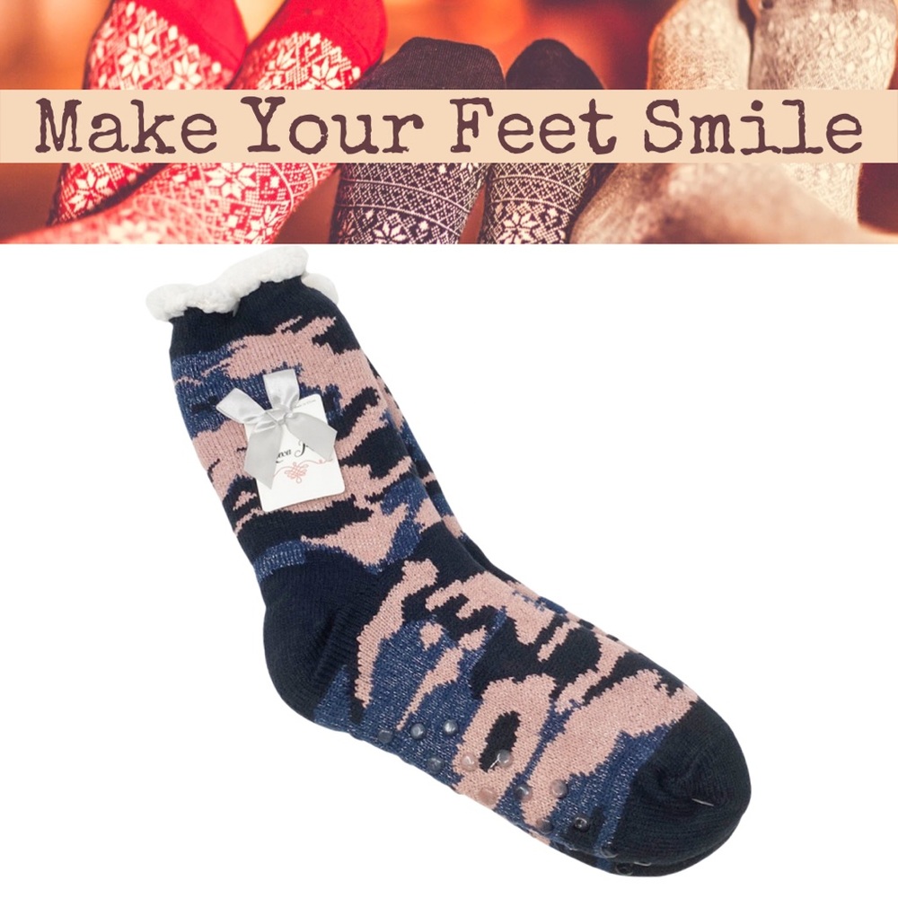 Alexa Rose Sock Bootie with Grippers and Sherpa Lining